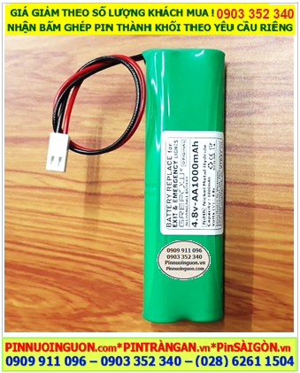 Pin sạc 4.8v-AA1000mAh; Pin đèn Exit thoát hiểm 4.8v-AA1000mAh; Pin đèn sự cố khẩn cấp 4.8v-AA1000mAh